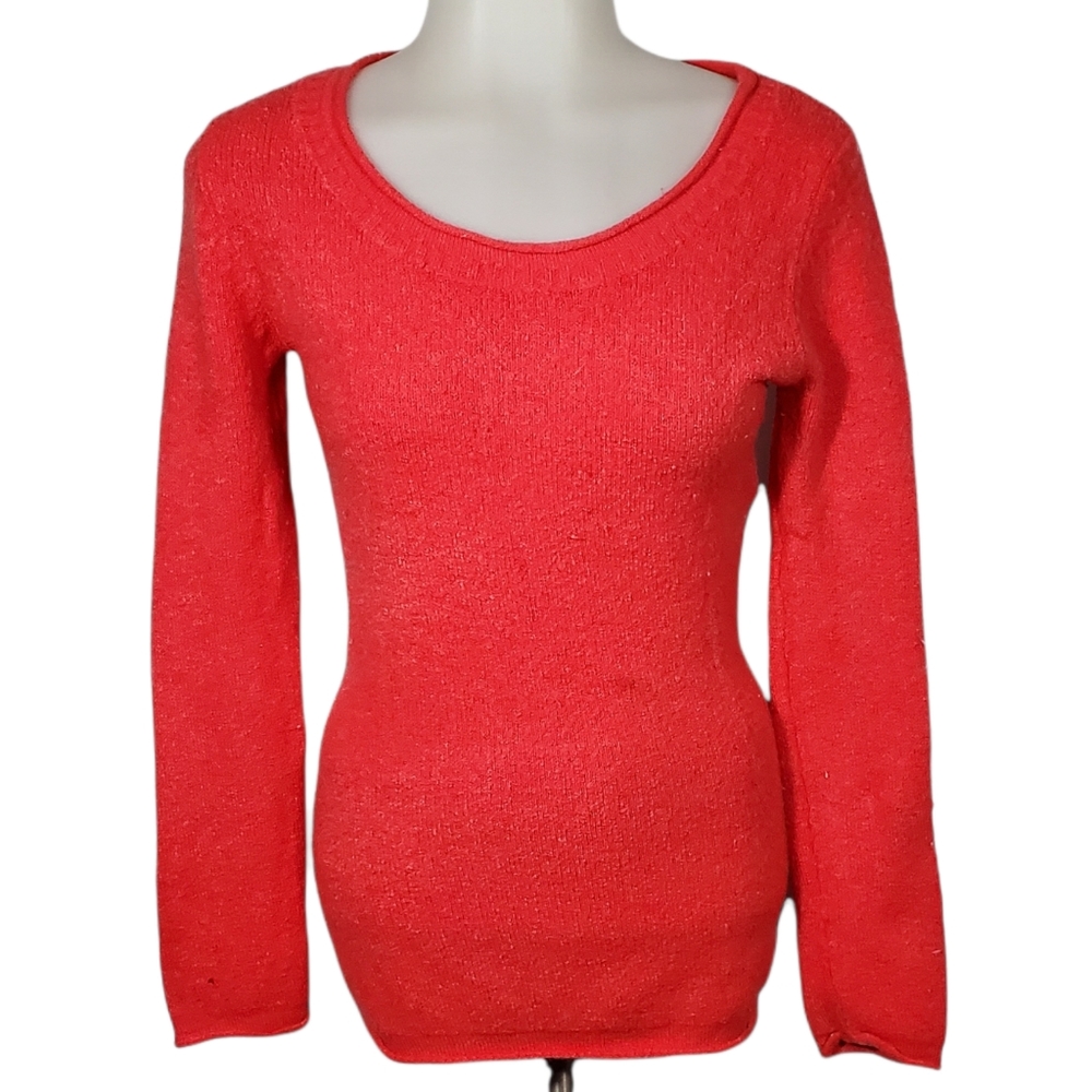 NO BOUNDARIES Stretchy Coral Knit Sweater Size L - Picture 2 of 8